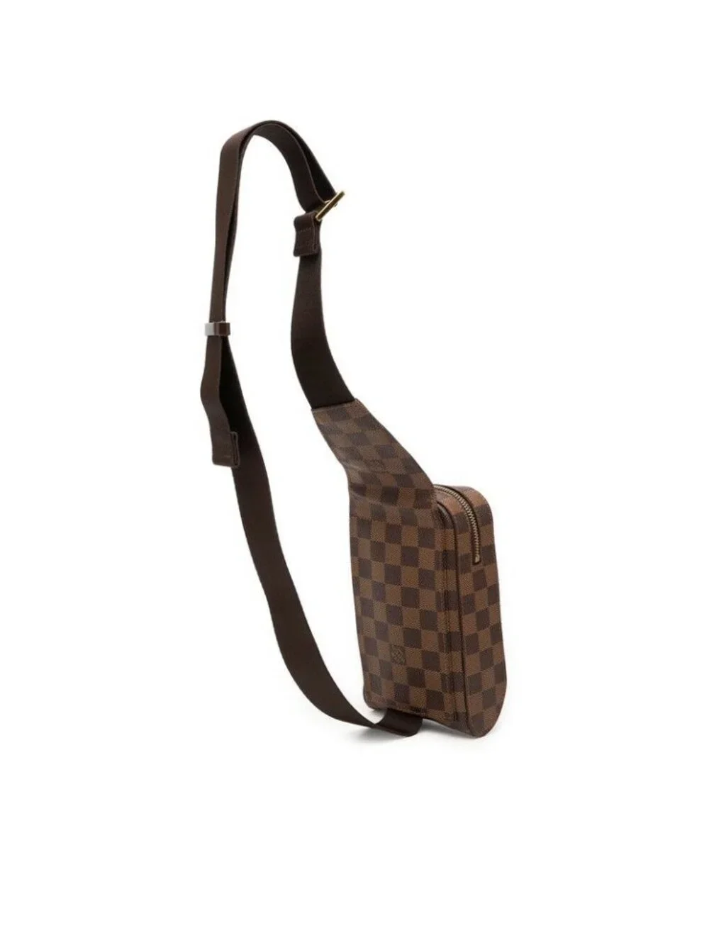Louis Vuitton Damier Geronimos Shoulder Bag Brown Leather